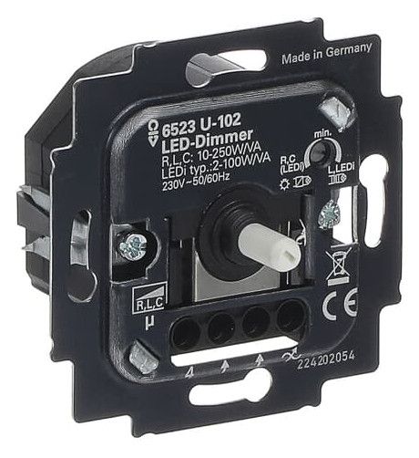 BJ 6523 U-102 LED-Dimmer UP 2-100W Phasen-AN/-AB-Schnitt