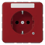 Jung CD1520BFNAKORT SCHUKO-Steckdose m.Schriftfeld u.Funktionsanzeige rot