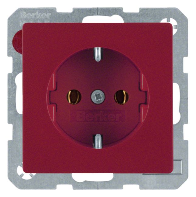 Berker 41436012 Steckdose SCHUKO Q.1/Q.3 rot samt