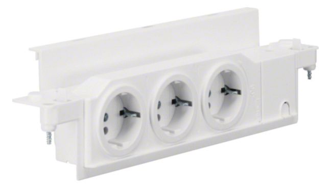 Hager VZ00HW Schuko-Steckdose Volta 3fach drehbar f.HWV