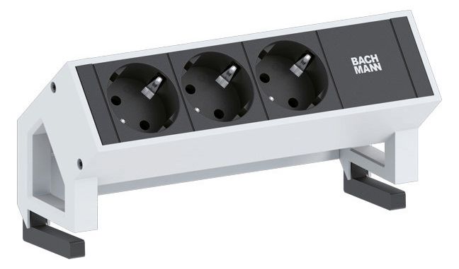 Bachmann 902.2048 DESK2 3xSchuko Strom 0,2m GST18 RAL9010
