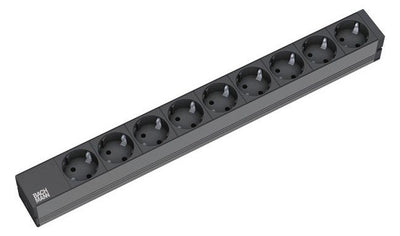 Bachmann 333.506 19" 1HE 9xSchuko Strom 2m Schuko schwarz