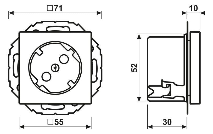 Jung A520-45WW SCHUKO Steckdose 45° Serie A/AS alpinweiß