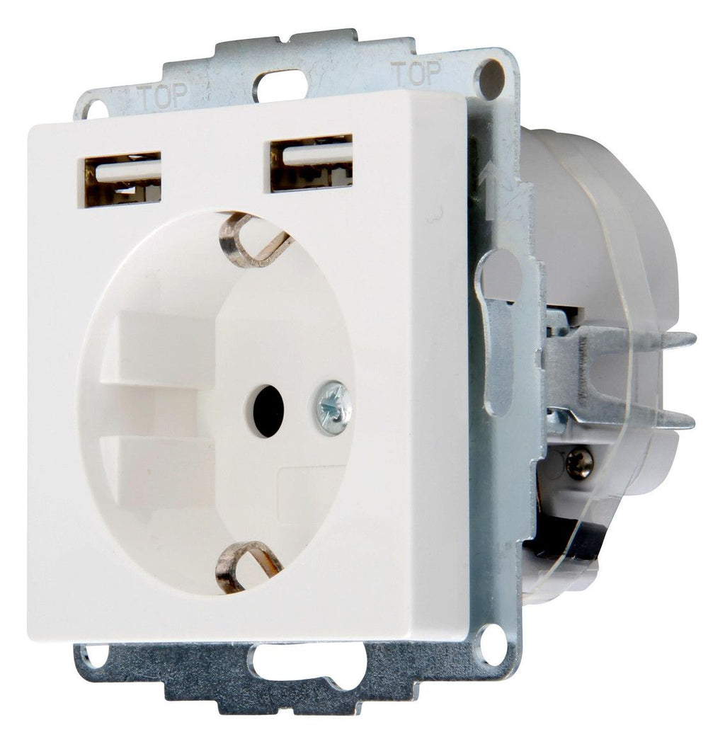 Kopp 296229183 ATHENIS Schuko Steckdose m.2 USB Anschln reinweiss