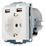 Kopp 296229183 ATHENIS Schuko Steckdose m.2 USB Anschln reinweiss