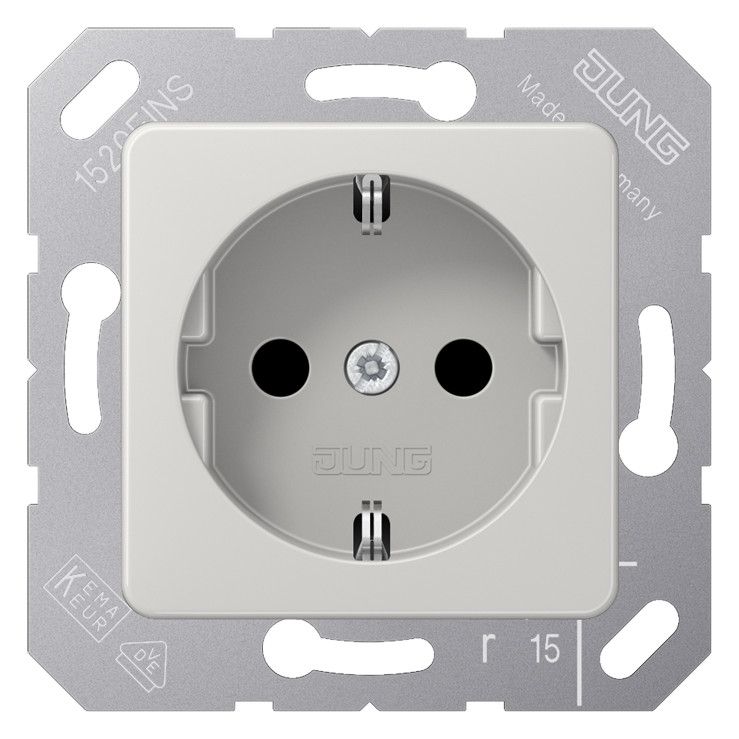 Jung CD5120BFLG SCHUKO Steckdose f.Klappdeckel bruchsicher lichtgrau