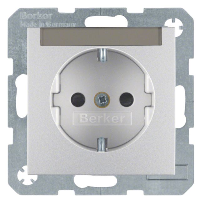 Berker 41491404 Steckdose SCHUKO m.B-feld+erh.BS B.7 alu matt