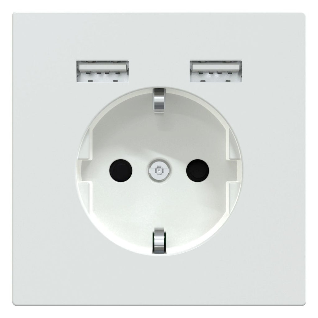 Mert MEG 2366-6035 Schuko-Steckdose m.USB Ladegerät Lotosweiß