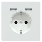 Mert MEG 2366-6035 Schuko-Steckdose m.USB Ladegerät Lotosweiß