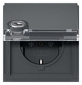 GIRA 446767 SCHUKO-Steckdose Klappdeckel Schloss sortiert+BSF TX_44 Anthrazit