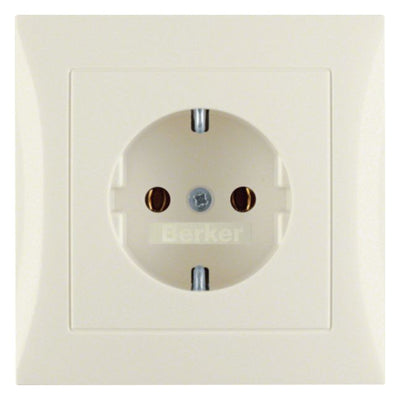 Berker 47428982 Steckdose SCHUKO m.Abdeckplatte S.1 weiß glänzend