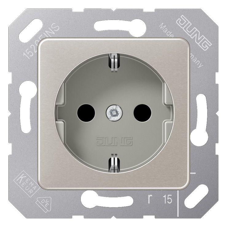 Jung CD5120BFPG SCHUKO Steckdose f.Klappdeckel bruchsicher platin-grau