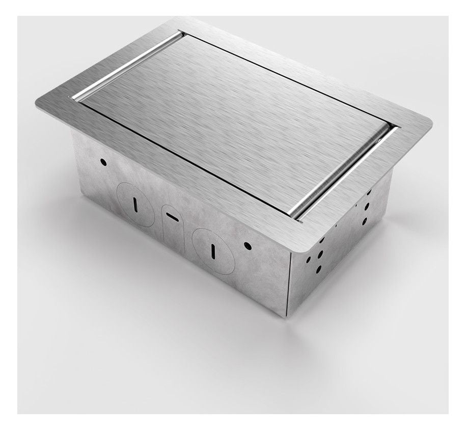 Bodensteckdose 3302E 1x Schuko, 1x Antenne, Edelstahl gebürstet 3302E-3-1