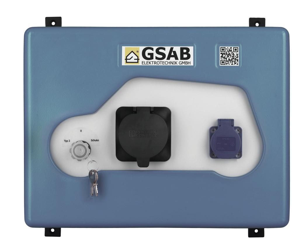 GSAB 43W-Profi-11 Ladebox Typ2 + Schuko 11kW Privat Gewerbe Hotel m. FI-LS