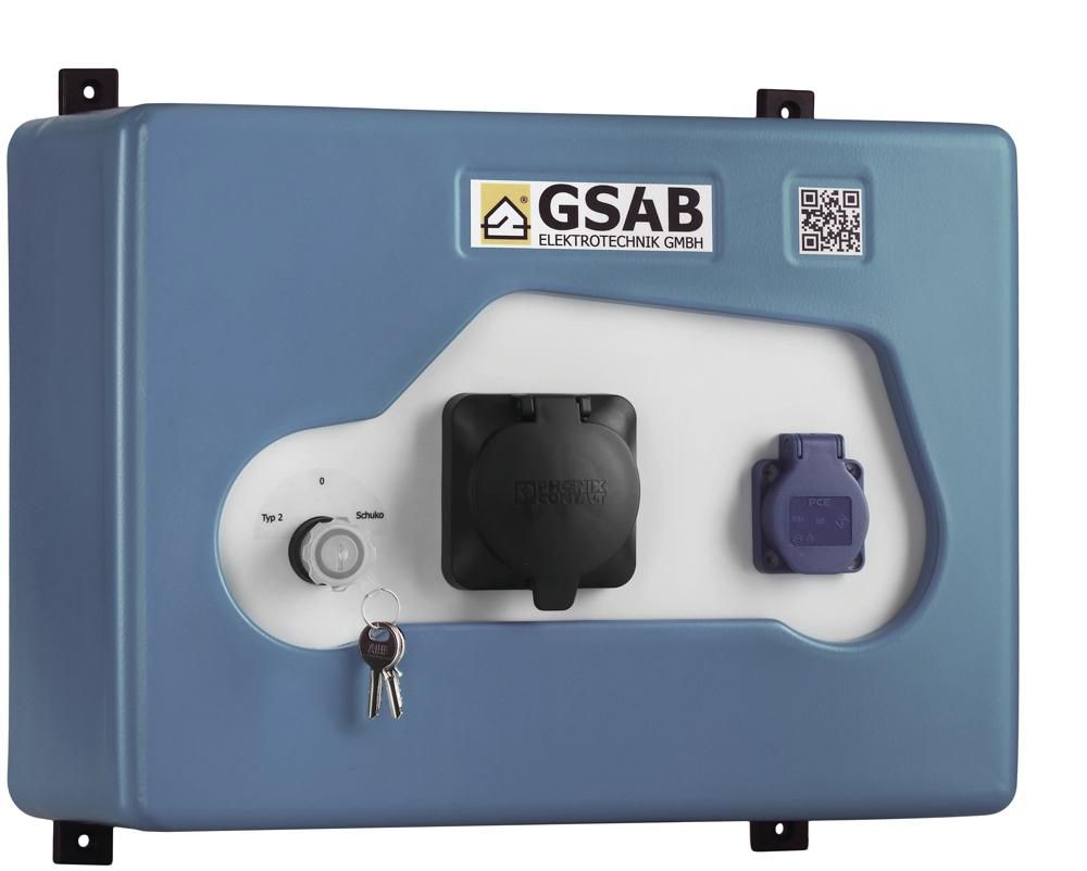 GSAB 43W-Profi-22 Ladebox Typ2 + Schuko 22kW Privat Gewerbe Hotel m. FI-LS