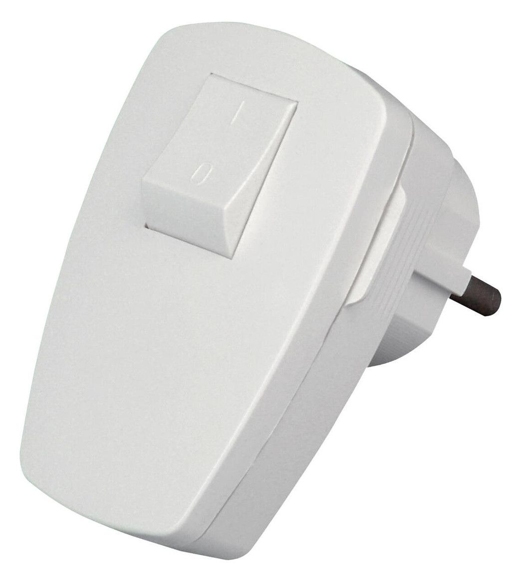 Kopp 170402006 Kunststoff Schuko Stecker m.2Pem Wippenschalter seitliche