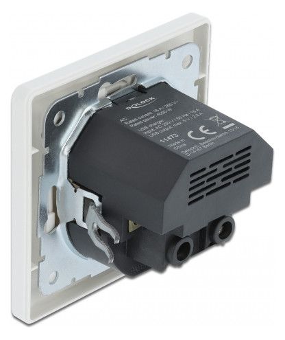 DELOCK Schuko+2xUSB 2,8A 55x55 11473