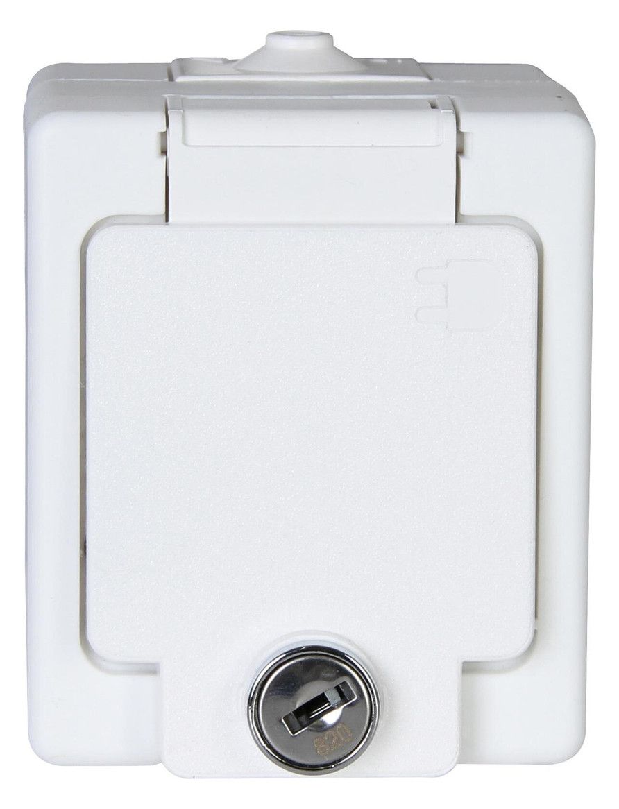 Kopp 105602008 STANDARD Schuko Steckdose Klappd.abschließbar arktisweiß