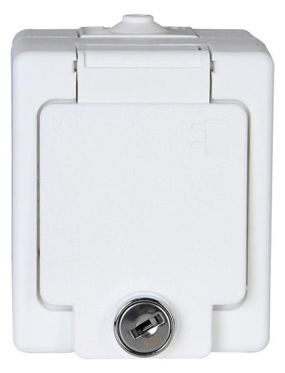 Kopp 105602008 STANDARD Schuko Steckdose Klappd.abschließbar arktisweiß