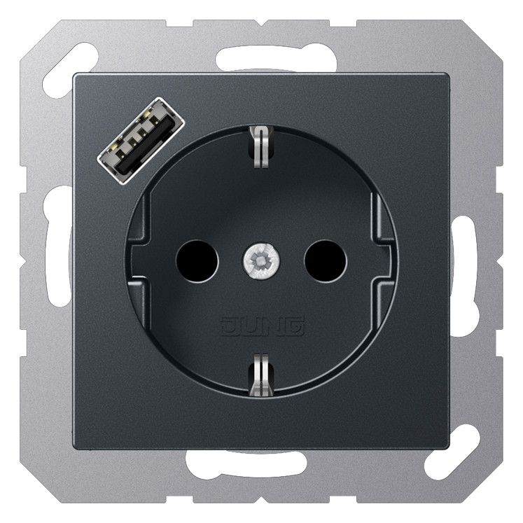 Jung A1520-18AANM SCHUKOsteckdose m.USB Typ A