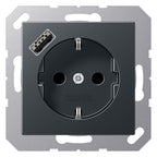 Jung A1520-18AANM SCHUKOsteckdose m.USB Typ A