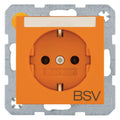 Berker 47501924 Steckdose SCHUKO Aufdruck BSV Beschriftungsfeld S.1 matt