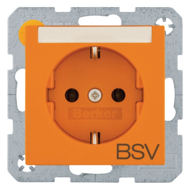 Berker 47501924 Steckdose SCHUKO Aufdruck BSV Beschriftungsfeld S.1 matt