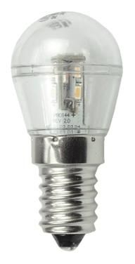 S&H 30751 LED Kugelform 16SMD 25x51mm klar dimmbar E14 10-30VDC 10-18 VAC 0,7W