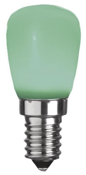 S&H 30881 LED Birnenform 27x59mm E14 230V 0,8W 13Lm grün