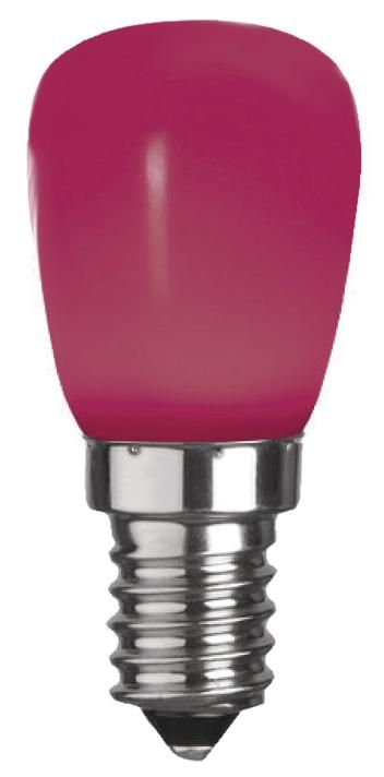 S&H 30882 LED Birnenform 27x59mm E14 230V 0,8W 6Lm rot
