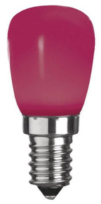 S&H 30882 LED Birnenform 27x59mm E14 230V 0,8W 6Lm rot