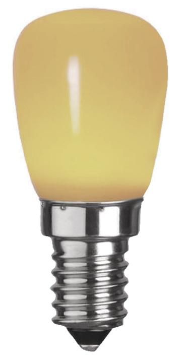 S&H 30883 LED Birnenform 27x59mm E14 230V 0,8W 6Lm gelb