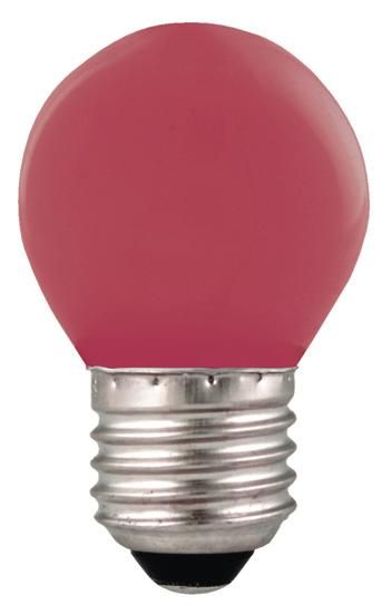 S&H 30962 LED Tropfenform 45x73mm E27 240VAC 1W 17Lm rot Kunststoff