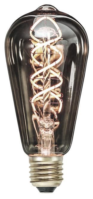 S&H 31290 LED-Rustika Filament Flex axial 64x140mm E27 4W/921 80Lm smoked