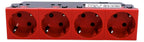 Legrand 077274 Schuko Steckdose 45° 4-fach 8-modulig Mosaic rot
