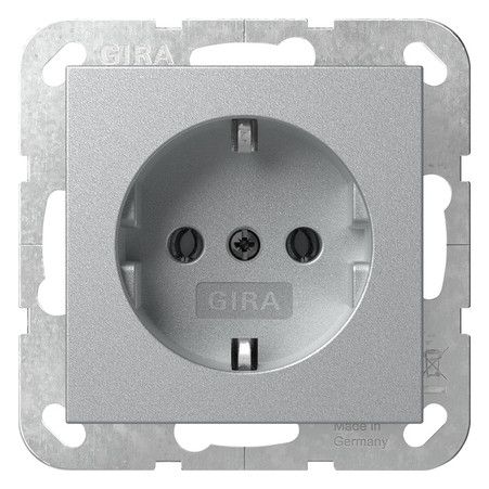 GIRA 446626 SCHUKO-Steckdose o.Krallen System 55 Farbe Alu