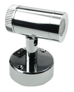 S&H 90052 LED Mini-Aufbau-Spot 57,5x80mm dimmbar 10-16VDC 2,5W 90Lm 3000K Chrom