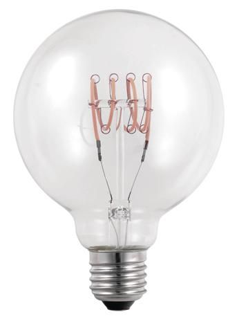 S&H 38169 LED Globe Filament Flex Transversal 95mm E27 4,5W 190Lm 2200K