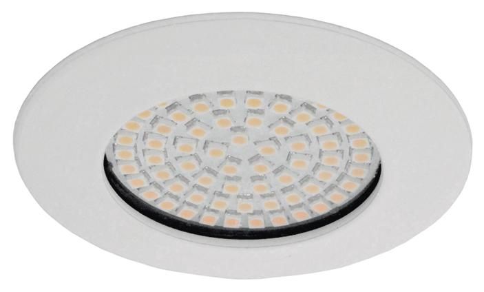 S&H 90067 LED-Downlight 68SMD Ø75mm EBØ58mm 230VAC 3,5W 310Lm 3000K 100° ws