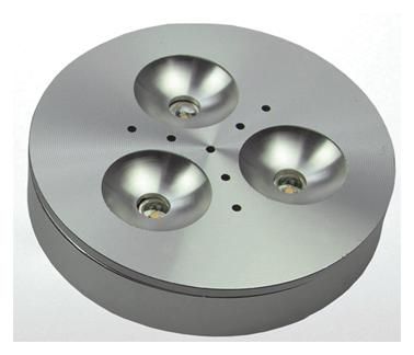 S&H 90070 LED-Aufbaustrahler Ø68mm 12V/DC 3,6W 140Lm 3000K 125° silber