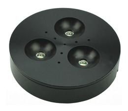 S&H 90071 LED-Aufbaustrahler Ø68mm 12V/DC 3,6W 200Lm 3000K 125° schwarz
