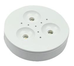 S&H 90072 LED-Aufbaustrahler Ø68mm 12V/DC 3,6W 200Lm 3000K 125° weiß