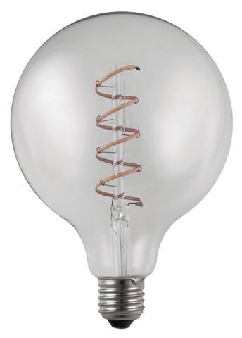 S&H 38143 LED Globe Filament Flex Axial 125x180mm E27 230V 4,5W 190Lm 2200K klar
