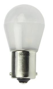 S&H 36751 LED Kugelform 15SMD 25x48mm BA15s 10-30VDC 10-18VAC 1,6W 2900K matt