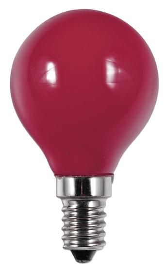 S&H 36757 LED Tropfenform Filament 45x75mm E14 220-240V 1W 12Lm rot 360°