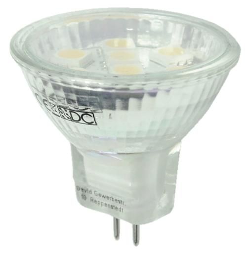 S&H 33774 LED-MR11 8SMD Ø35x35mm GU4 10-18VAC/10-30VDC 1,3W 120Lm 4000K
