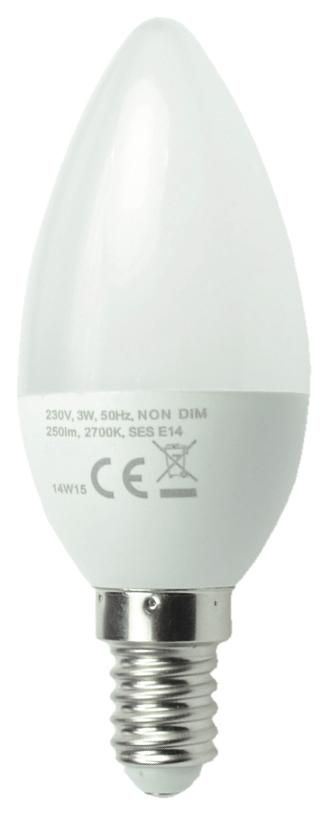S&H 35571 LED-Kerzenlampe 37x108mm E14 85-265VAC/60-269VDC 4,5W 6000K matt