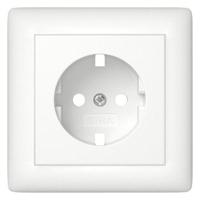 GIRA 492904 Abdeckung SCHUKO-Steckdose Vollplatte System 55 Reinweiß seidenmatt