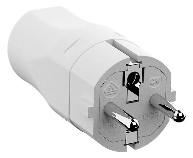 Bachmann 960.201 SCHUKO Zentralstecker weiß große Ausf. robust m.Knickschutz