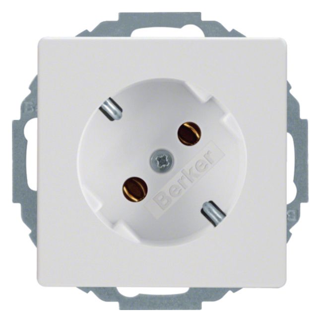 Berker 47276089 Steckdose SCHUKO 45° Q.1/Q.3 polarweiß samt